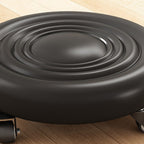360 Degree Rotating Rolling Stool with PU Leather Cushion and Adjustable Height, Black Blue Red