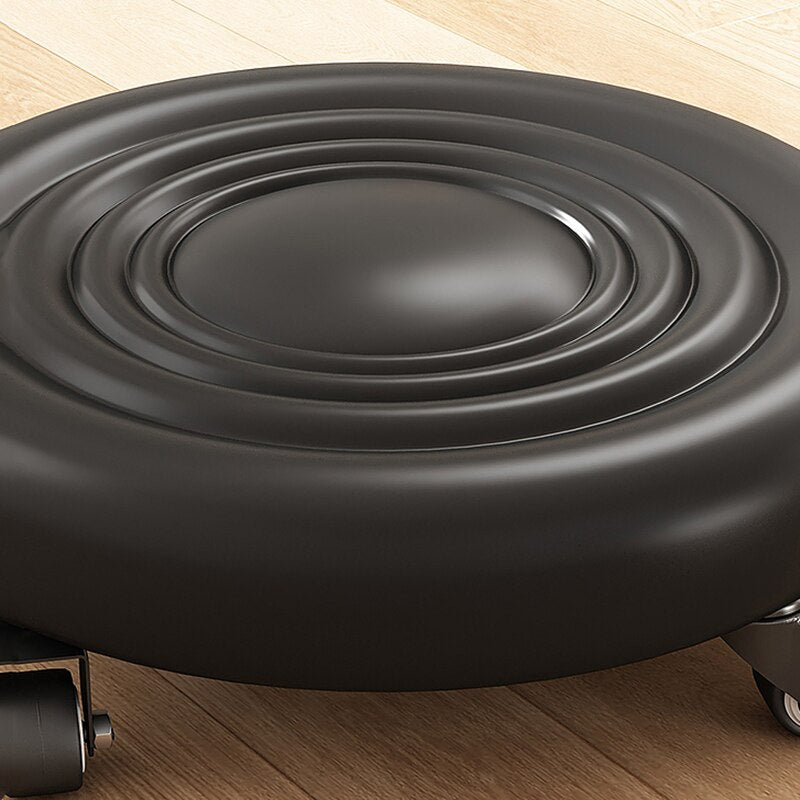 360 Degree Rotating Rolling Stool with PU Leather Cushion and Adjustable Height, Black Blue Red