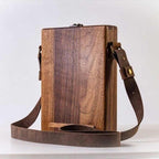 Writers Messenger Wooden Box A5 Walnut Storage Case with Pen Holders and Clips