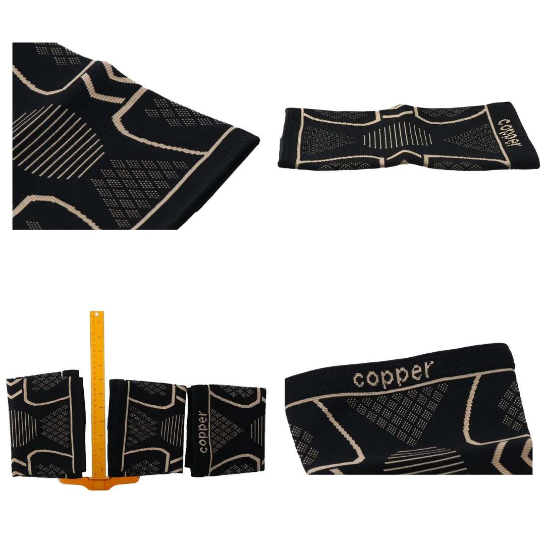 CopperFlex Knee Compression Sleeve Copper-Infused Fabric Pain Relief Support Mobility
