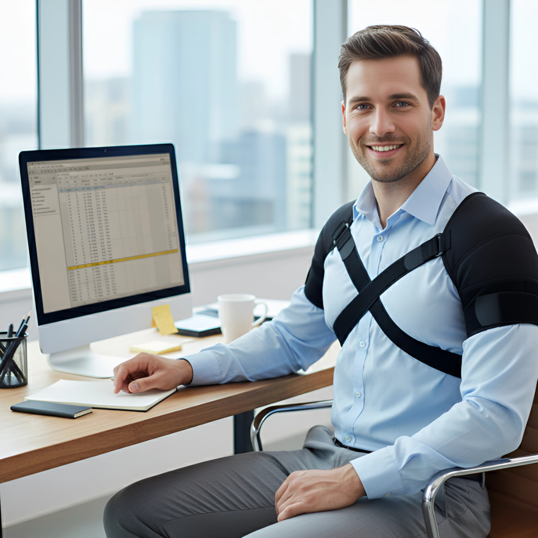 AlignR Shoulder Support Brace Cross-Compression Stability Breathable Mesh Comfort Relieves Shoulder Pain Improves Posture