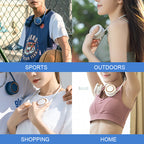 Foldable USB Rechargeable Portable Neck Fan Bladeless Turbine Design Adjustable Silicone Band