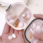 Portable Daily Pill Organizer 7-Section Water-Resistant Compact White PET Silicone Pill Box