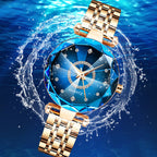 Ladies Waterproof Quartz Watch Stainless Steel Strap Starry Diamond Dial 26mm