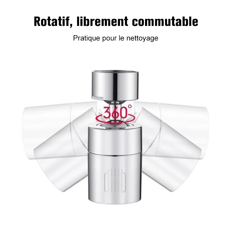 Rotating Faucet Spray Head Stainless Steel Dual Mode Water Saving Kitchen Sink Accessory