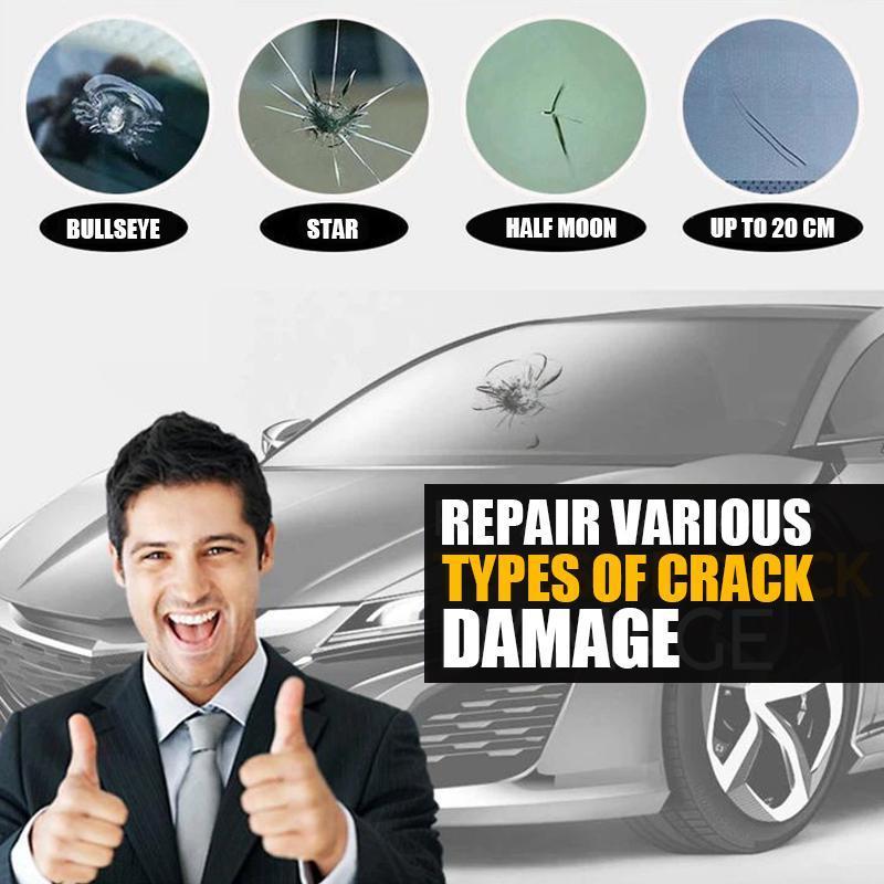 Glass Repair Fluid Resin Kit 2ml Clear Invisible Automotive Laminated Crack Fix