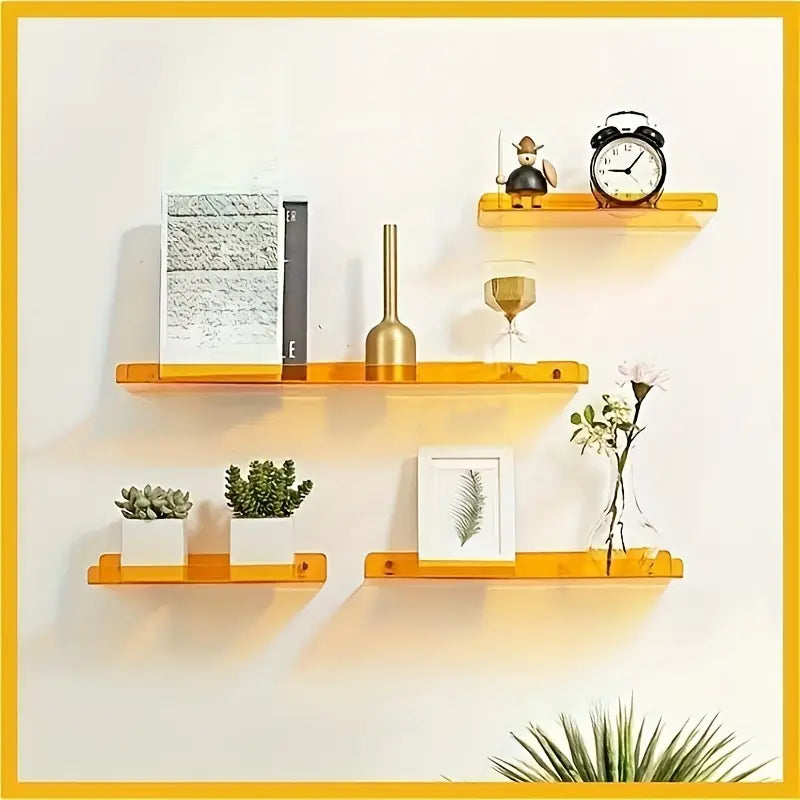 Harrow Floating Wall Shelf Industrial Style Blue MDF Shower Storage Shelf with Metal Fittings