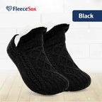 Fleece-Lined Thermal Slipper Socks Non-Slip Grips Warm Cozy Indoor Socks Acrylic Polyester