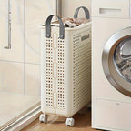 Foldable Laundry Box with Wheels and Castors Mobile Laundry Basket Storage Container