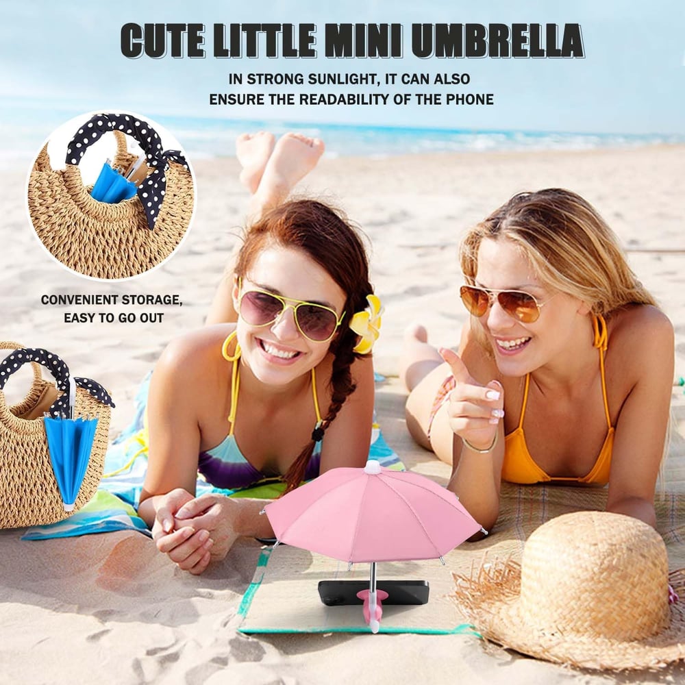 Phone Umbrella Suction Cup Stand Anti-Glare Sunshade Holder for Smartphones Portable Weatherproof Plastic