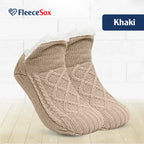 Fleece-Lined Thermal Slipper Socks Non-Slip Grips Warm Cozy Indoor Socks Acrylic Polyester