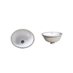 Modern Oval Undermount Porcelain Sink with Pop-Up Drain White Ceramic Bathroom Basin