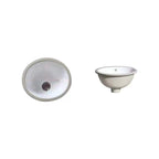 Modern Oval Undermount Porcelain Sink with Pop-Up Drain White Ceramic Bathroom Basin