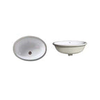 Modern Oval Undermount Porcelain Sink with Pop-Up Drain White Ceramic Bathroom Basin