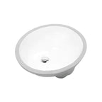 Modern Oval Undermount Porcelain Sink with Pop-Up Drain White Ceramic Bathroom Basin