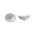 Modern Oval Undermount Porcelain Sink with Pop-Up Drain White Ceramic Bathroom Basin