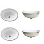 Modern Oval Undermount Porcelain Sink with Pop-Up Drain White Ceramic Bathroom Basin