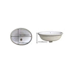 Modern Oval Undermount Porcelain Sink with Pop-Up Drain White Ceramic Bathroom Basin