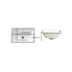 Modern Oval Undermount Porcelain Sink with Pop-Up Drain White Ceramic Bathroom Basin