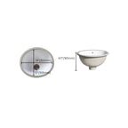 Modern Oval Undermount Porcelain Sink with Pop-Up Drain White Ceramic Bathroom Basin