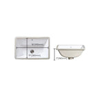 Modern Oval Undermount Porcelain Sink with Pop-Up Drain White Ceramic Bathroom Basin