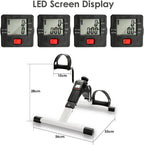 Mini Home Trainer Fitness Bike with LCD Display Foldable Pedal Exerciser with Adjustable Resistance