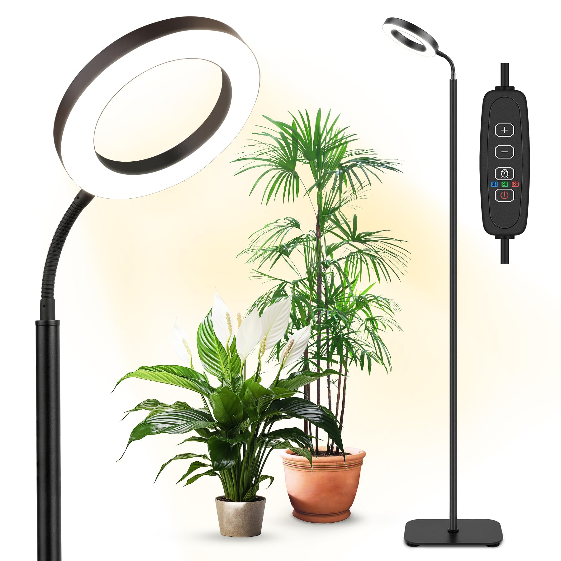 Full Spectrum LED Plant Grow Light with Adjustable Brightness and Timer for Indoor Gardening