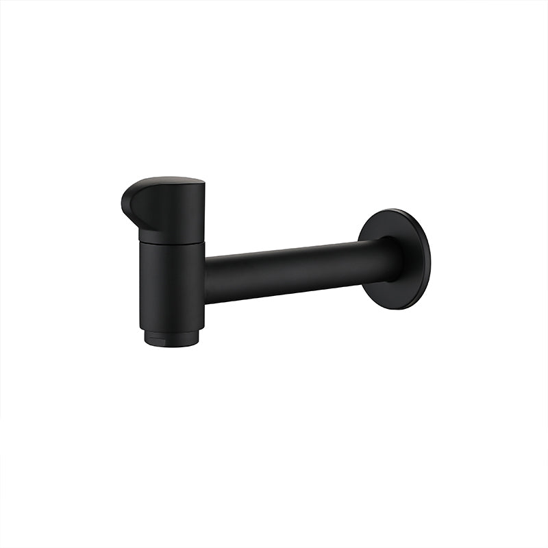 Wall-Mounted Bathroom Sink Faucet Copper Low Arc Cross Handle Single Hole