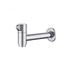 Wall-Mounted Bathroom Sink Faucet Copper Low Arc Cross Handle Single Hole
