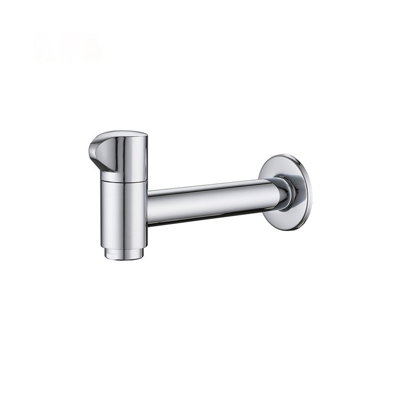 Wall-Mounted Bathroom Sink Faucet Copper Low Arc Cross Handle Single Hole