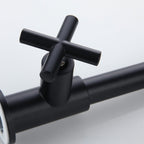 Wall-Mounted Bathroom Sink Faucet Copper Low Arc Cross Handle Single Hole