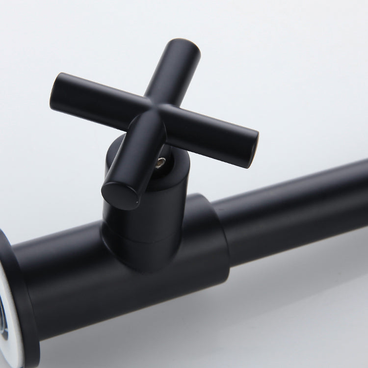 Wall-Mounted Bathroom Sink Faucet Copper Low Arc Cross Handle Single Hole