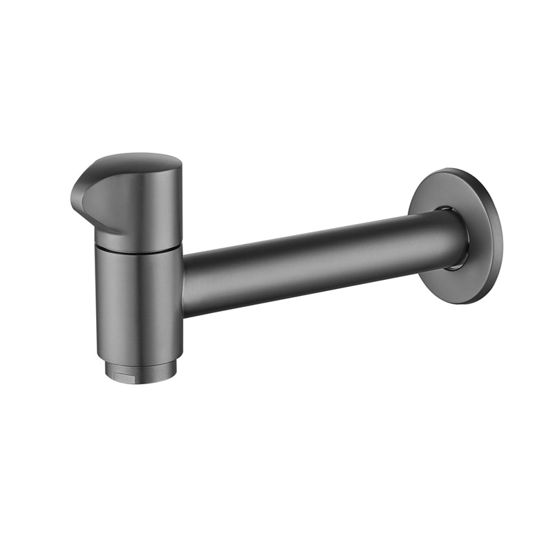 Wall-Mounted Bathroom Sink Faucet Copper Low Arc Cross Handle Single Hole