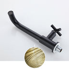 Wall-Mounted Bathroom Sink Faucet Copper Low Arc Cross Handle Single Hole