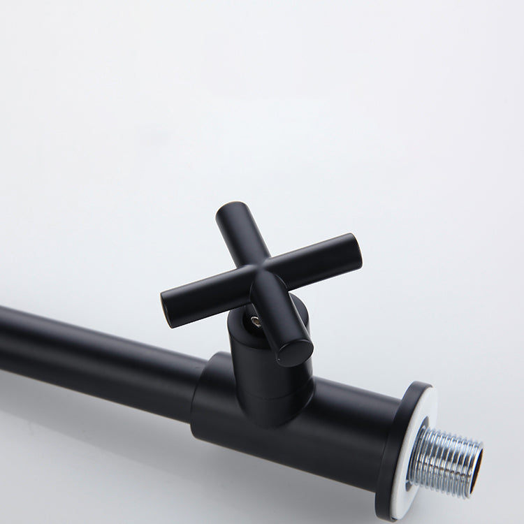 Wall-Mounted Bathroom Sink Faucet Copper Low Arc Cross Handle Single Hole