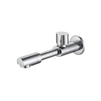 Wall-Mounted Bathroom Sink Faucet Copper Low Arc Cross Handle Single Hole