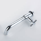 Wall-Mounted Bathroom Sink Faucet Copper Low Arc Cross Handle Single Hole