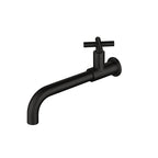 Wall-Mounted Bathroom Sink Faucet Copper Low Arc Cross Handle Single Hole