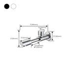 Wall-Mounted Bathroom Sink Faucet Copper Low Arc Cross Handle Single Hole
