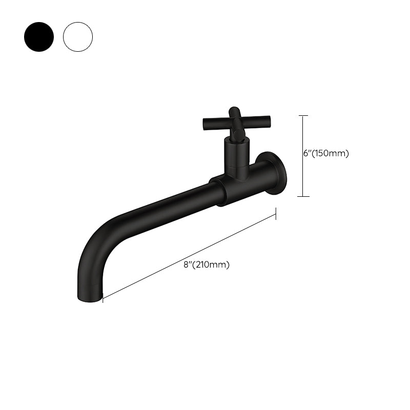 Wall-Mounted Bathroom Sink Faucet Copper Low Arc Cross Handle Single Hole