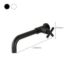 Wall-Mounted Bathroom Sink Faucet Copper Low Arc Cross Handle Single Hole