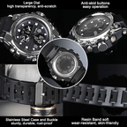 Men's Waterproof Dual-Display Sport Watch with Luminous Dial and Resin Strap