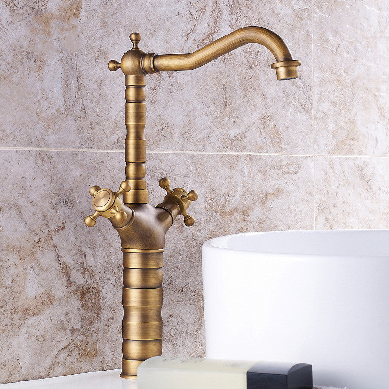 Industrial Widespread Bathtub Faucet with Cross Lever Handles Black Bronze Copper