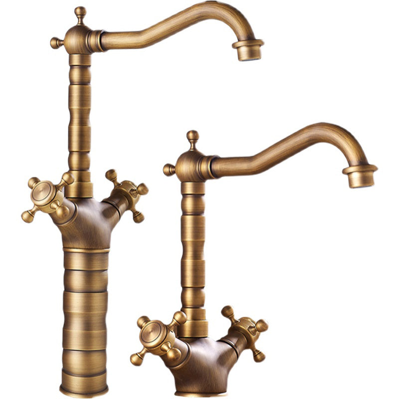 Industrial Widespread Bathtub Faucet with Cross Lever Handles Black Bronze Copper