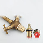 Industrial Widespread Bathtub Faucet with Cross Lever Handles Black Bronze Copper