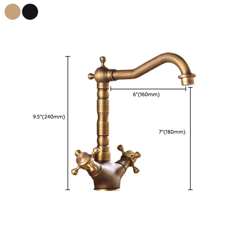 Industrial Widespread Bathtub Faucet with Cross Lever Handles Black Bronze Copper