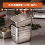 Stainless Steel Food Storage Containers Set 3/6 Pcs Durable Reusable Eco-Friendly Dishwasher Safe