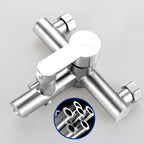 Wall-Mounted Stainless Steel Bathtub Filler with Handheld Shower Chrome Finish Single Lever Control