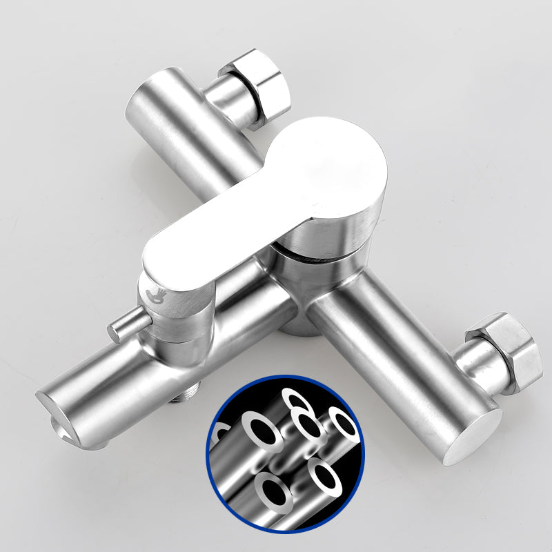 Wall-Mounted Stainless Steel Bathtub Filler with Handheld Shower Chrome Finish Single Lever Control