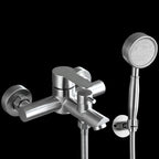 Wall-Mounted Stainless Steel Bathtub Filler with Handheld Shower Chrome Finish Single Lever Control